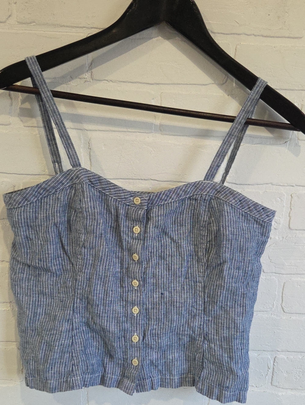 Everlane Blue Striped Linen Cami